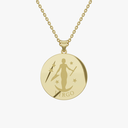 Virgo Birth Month Gold Pendant